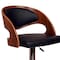 Armen Living Malibu Swivel Barstool In Black PU/ Walnut Veneer and Chrome Base LCMASWBABLWA - alternate 3